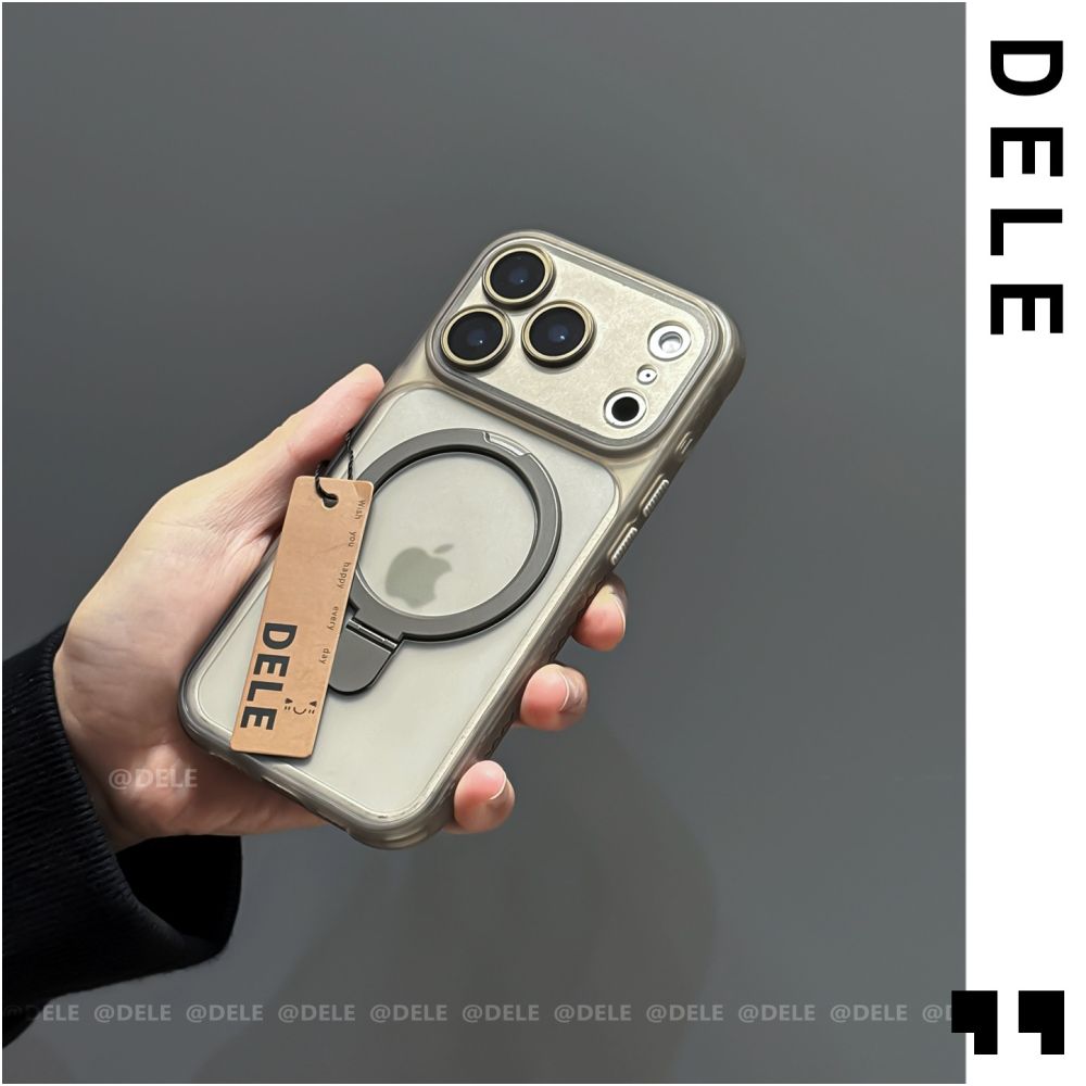 Deli is suitable for iPhone 17 16 Pro phone protective case titanium gray Michelin stand Apple 17 Promax with built in lens film four corner anti drop 15 new internet celebrities 14 high end soft edge image 3