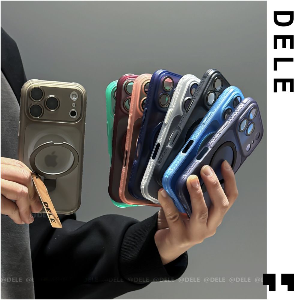 Deli is suitable for iPhone 17 16 Pro phone protective case titanium gray Michelin stand Apple 17 Promax with built in lens film four corner anti drop 15 new internet celebrities 14 high end soft edge image 5