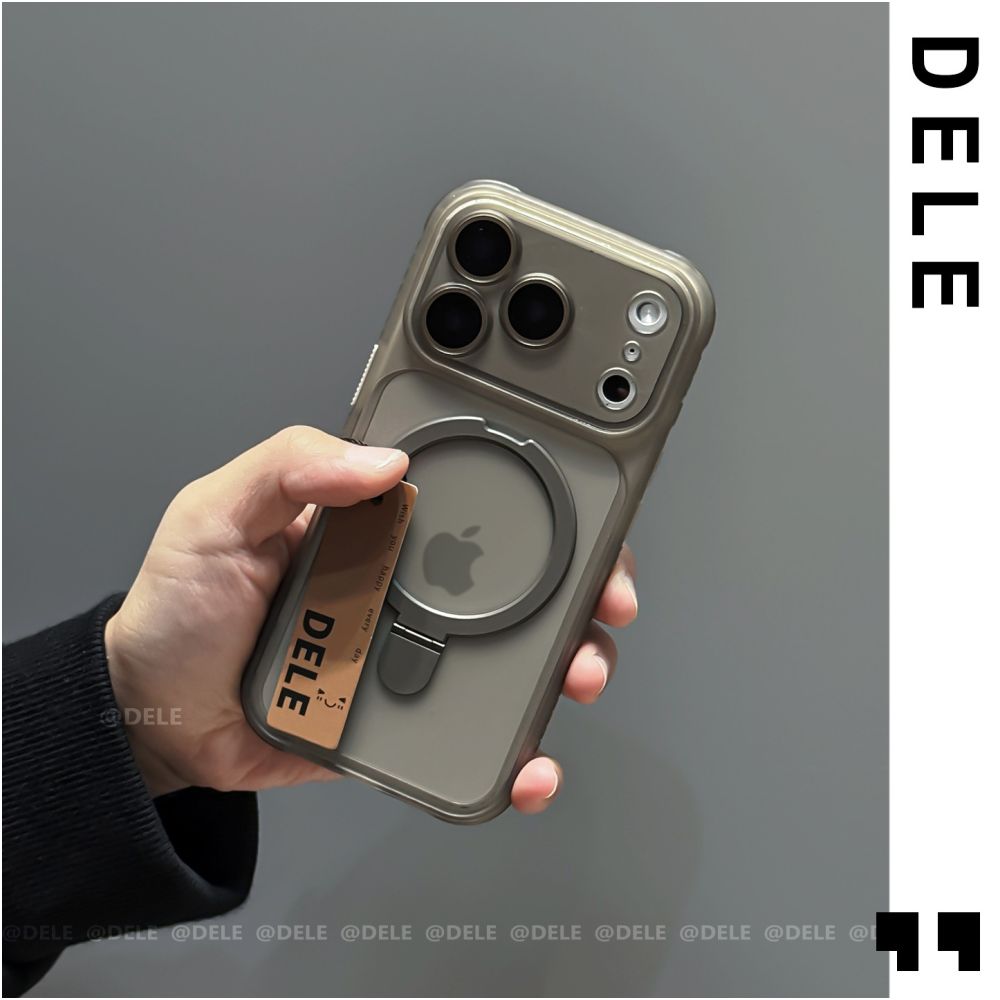 Deli is suitable for iPhone 17 16 Pro phone protective case titanium gray Michelin stand Apple 17 Promax with built in lens film four corner anti drop 15 new internet celebrities 14 high end soft edge 13pm