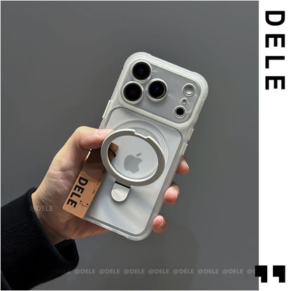 Deli is suitable for iPhone 17 16 Pro phone protective case titanium gray Michelin stand Apple 17 Promax with built in lens film four corner anti drop 15 new internet celebrities 14 high end soft edge 13pm