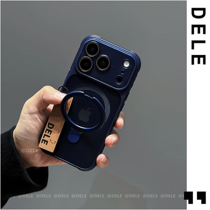 Deli is suitable for iPhone 17 16 Pro phone protective case titanium gray Michelin stand Apple 17 Promax with built in lens film four corner anti drop 15 new internet celebrities 14 high end soft edge 13pm