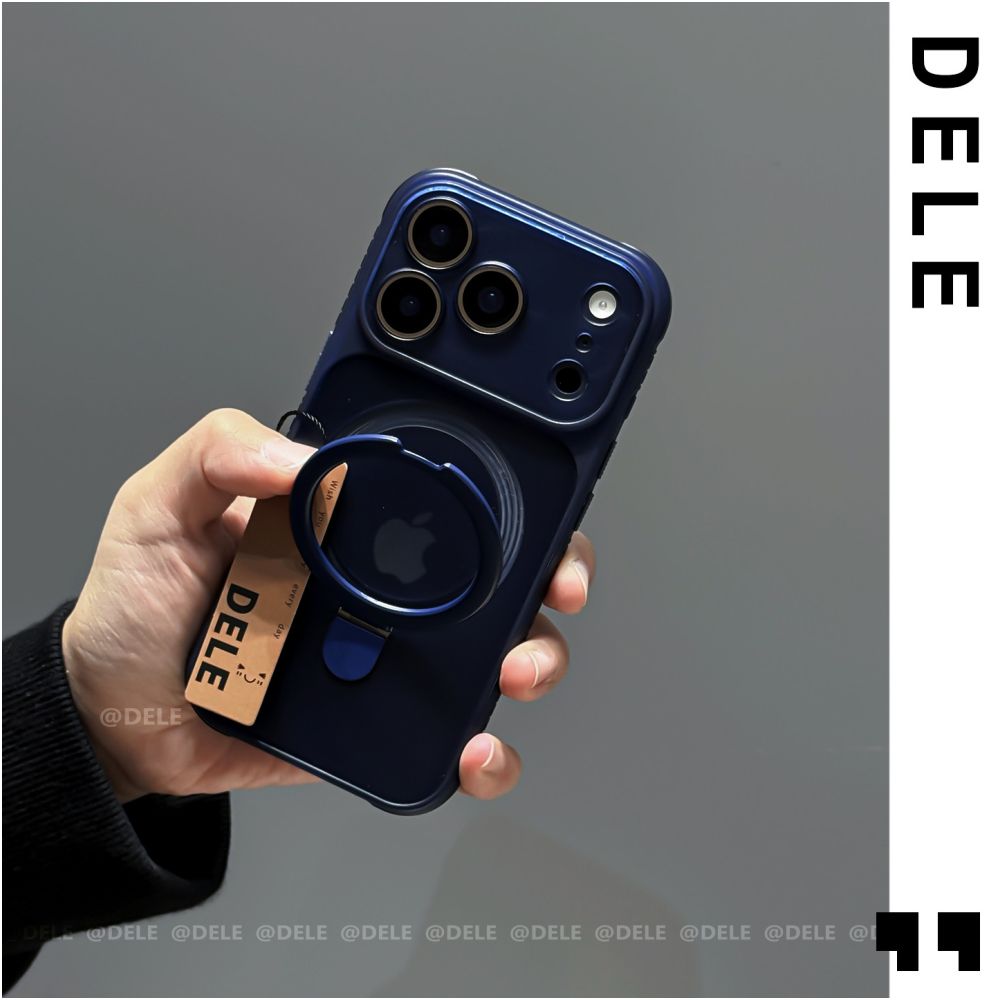 Deli is suitable for iPhone 17 16 Pro phone protective case titanium gray Michelin stand Apple 17 Promax with built in lens film four corner anti drop 15 new internet celebrities 14 high end soft edge 13pm