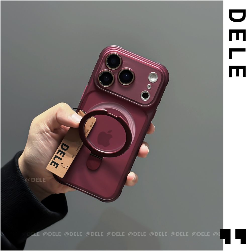 Deli is suitable for iPhone 17 16 Pro phone protective case titanium gray Michelin stand Apple 17 Promax with built in lens film four corner anti drop 15 new internet celebrities 14 high end soft edge 13pm