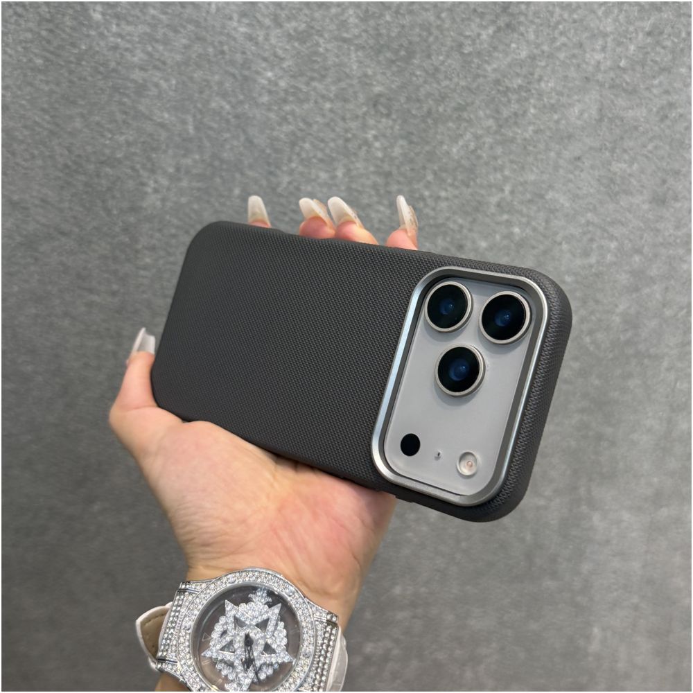 Deli is suitable for Apple 17 phone case gray diamond leather iPhone 17 Promax with magnetic suction new 16pro anti drop 15 metal frame 14 high end 13 protective cover 17air image 2
