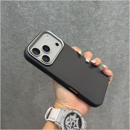 Deli is suitable for Apple 17 phone case gray diamond leather iPhone 17 Promax with magnetic suction new 16pro anti drop 15 metal frame 14 high end 13 protective cover 17air image 3