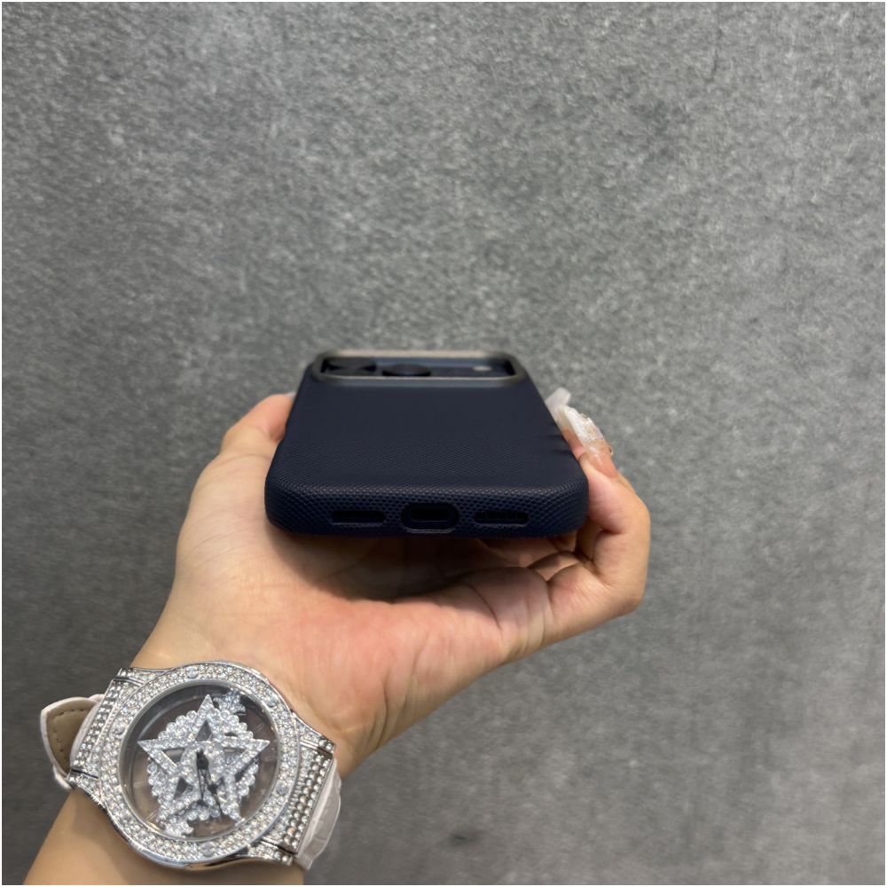 Deli is suitable for Apple 17 phone case gray diamond leather iPhone 17 Promax with magnetic suction new 16pro anti drop 15 metal frame 14 high end 13 protective cover 17air image 4