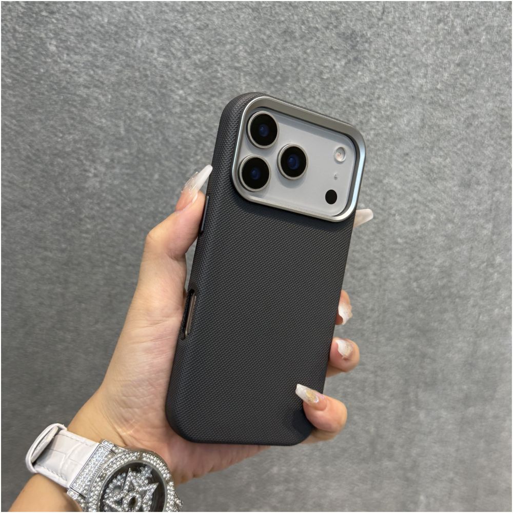 Deli is suitable for Apple 17 phone case gray diamond leather iPhone 17 Promax with magnetic suction new 16pro anti drop 15 metal frame 14 high end 13 protective cover 17air image 0