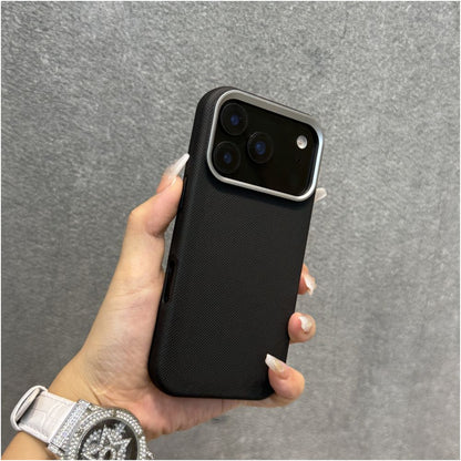 Deli is suitable for Apple 17 phone case gray diamond leather iPhone 17 Promax with magnetic suction new 16pro anti drop 15 metal frame 14 high end 13 protective cover 17air
