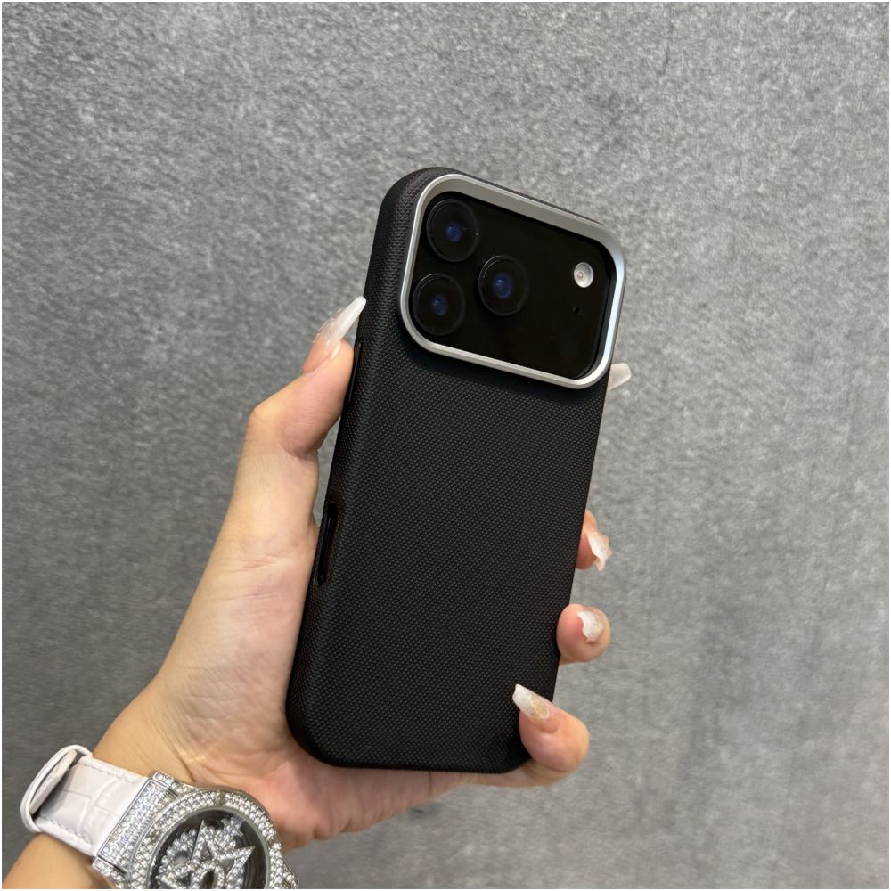 Deli is suitable for Apple 17 phone case gray diamond leather iPhone 17 Promax with magnetic suction new 16pro anti drop 15 metal frame 14 high end 13 protective cover 17air