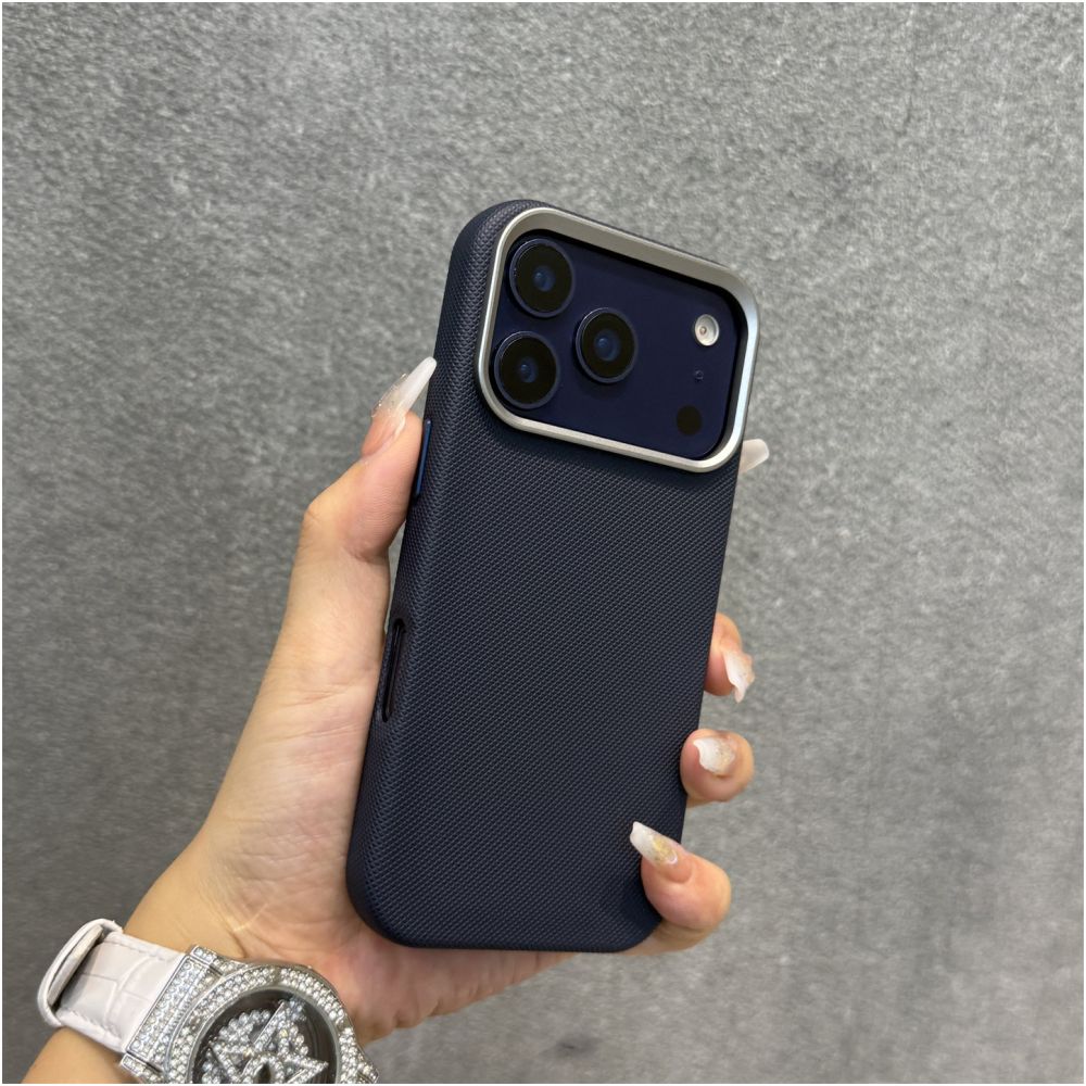 Deli is suitable for Apple 17 phone case gray diamond leather iPhone 17 Promax with magnetic suction new 16pro anti drop 15 metal frame 14 high end 13 protective cover 17air