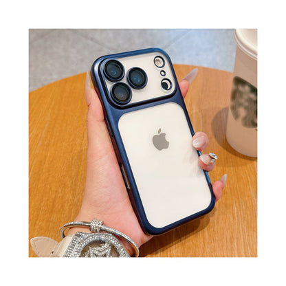 Suitable for iPhone 17 Promax magnetic phone protective case frosted semi transparent Apple 17 Pro electroplated with built in lens film 16pm internet famous fashionable simple and popular 15por all inclusive anti fall protective cover