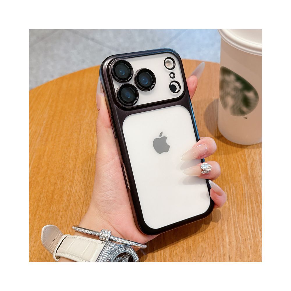 Suitable for iPhone 17 Promax magnetic phone protective case frosted semi transparent Apple 17 Pro electroplated with built in lens film 16pm internet famous fashionable simple and popular 15por all inclusive anti fall protective cover