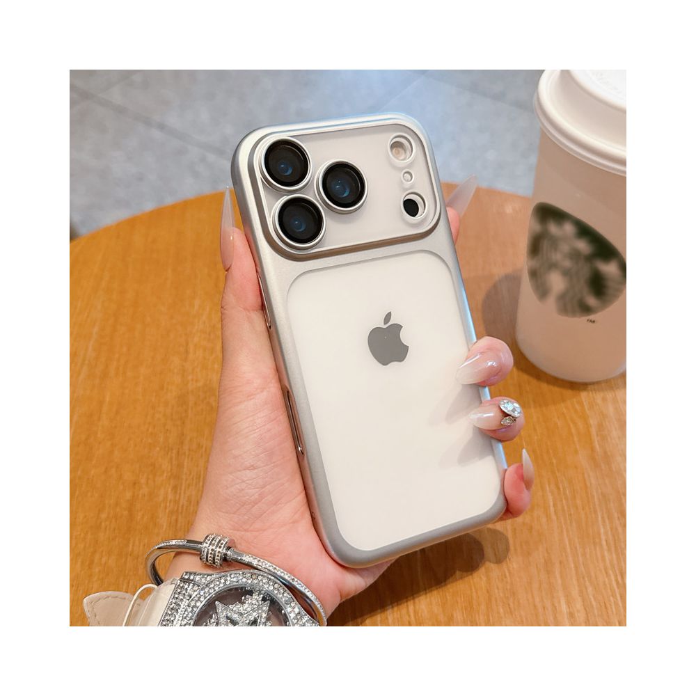 Suitable for iPhone 17 Promax magnetic phone protective case frosted semi transparent Apple 17 Pro electroplated with built in lens film 16pm internet famous fashionable simple and popular 15por all inclusive anti fall protective cover