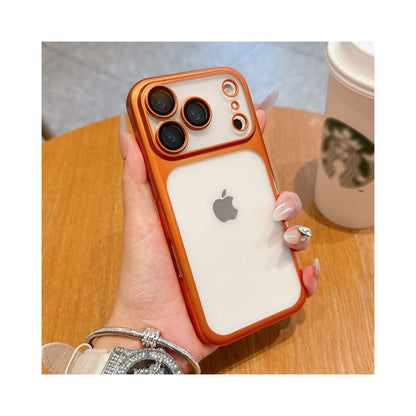 Suitable for iPhone 17 Promax magnetic phone protective case frosted semi transparent Apple 17 Pro electroplated with built in lens film 16pm internet famous fashionable simple and popular 15por all inclusive anti fall protective cover