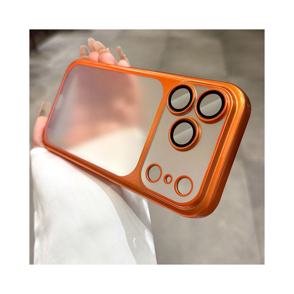 Suitable for iPhone 17 Promax magnetic phone protective case frosted semi transparent Apple 17 Pro electroplated with built in lens film 16pm internet famous fashionable simple and popular 15por all inclusive anti fall protective cover