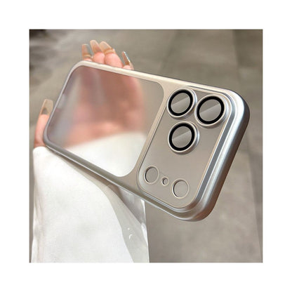 Suitable for iPhone 17 Promax magnetic phone protective case frosted semi transparent Apple 17 Pro electroplated with built in lens film 16pm internet famous fashionable simple and popular 15por all inclusive anti fall protective cover