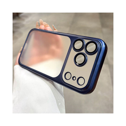 Suitable for iPhone 17 Promax magnetic phone protective case frosted semi transparent Apple 17 Pro electroplated with built in lens film 16pm internet famous fashionable simple and popular 15por all inclusive anti fall protective cover