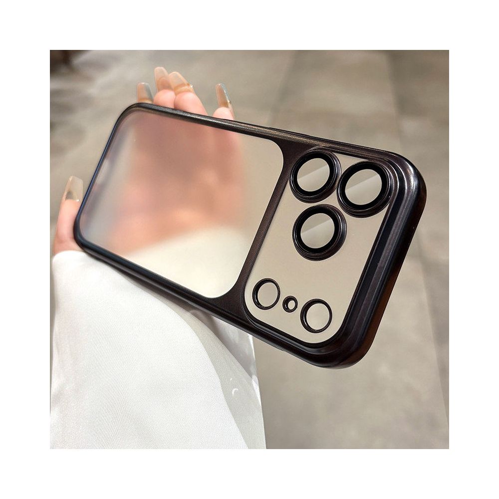 Suitable for iPhone 17 Promax magnetic phone protective case frosted semi transparent Apple 17 Pro electroplated with built in lens film 16pm internet famous fashionable simple and popular 15por all inclusive anti fall protective cover