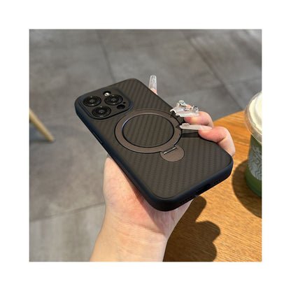 17 Carbon Fiber Pattern Magnetic Bracket 16Pro Suitable for Apple iPhone 15promax Phone Protection Case New Kevlar Pattern 14 Premium 13 Armor 12 Creative 11 Full Pack Anti Fall Protection Cover image 5