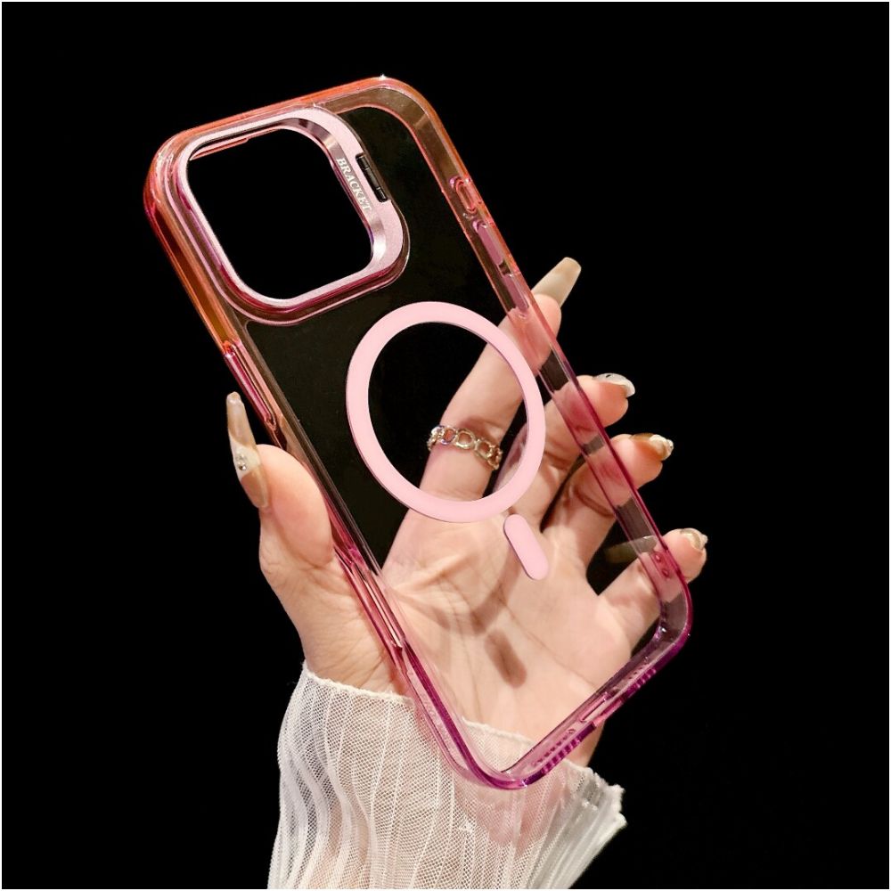 High transparency gradient magnetic suction suitable for Apple 17 ProMax phone case 17Air new iPhone 16 Pro lens holder 15plus all inclusive transparent 14 simple men s and women s anti fall ip13 protective case