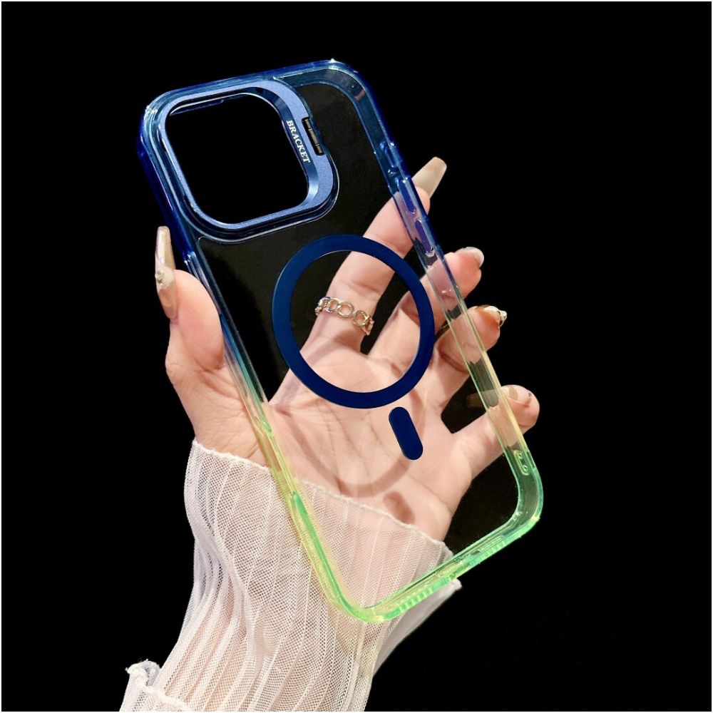 High transparency gradient magnetic suction suitable for Apple 17 ProMax phone case 17Air new iPhone 16 Pro lens holder 15plus all inclusive transparent 14 simple men s and women s anti fall ip13 protective case