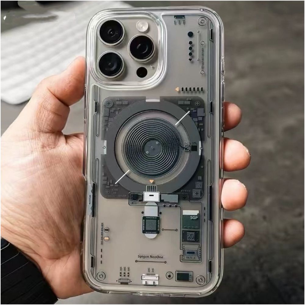 Spigen 3D Stereoscopic Special Circuit Diagram Suitable for Apple iPhone 17 16 15 14 13 12 Pro Max Phone Case MagSafe Magnetic Protective Cover Silicone Anti Drop Case 16