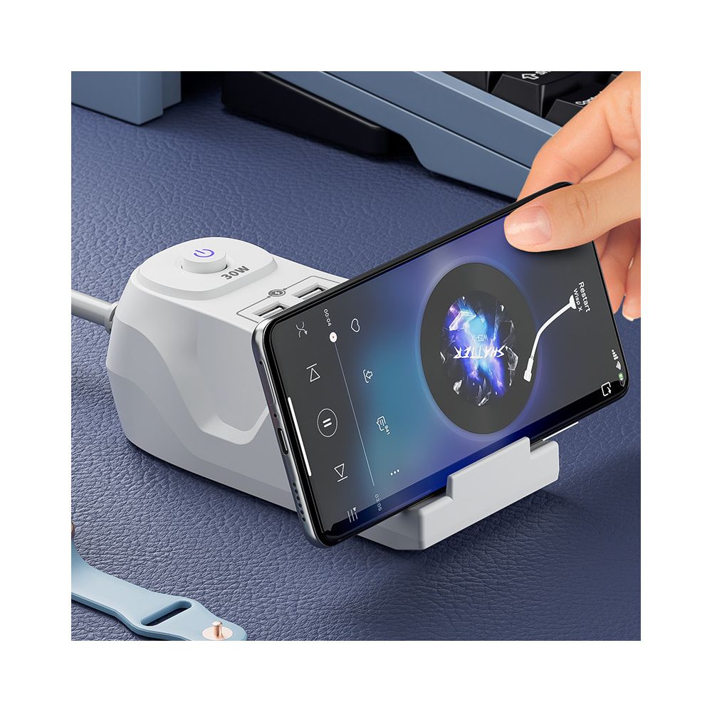 Super fast charging 30W wireless charger for mobile phones universal with USB plug power strip plug and socket multifunctional image 3