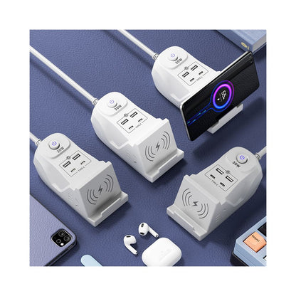 Super fast charging 30W wireless charger for mobile phones universal with USB plug power strip plug and socket multifunctional image 5