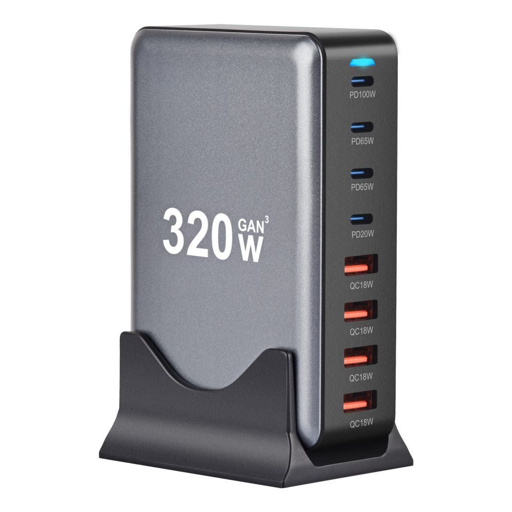 Gallium Nitride 320W Multi Port Fast Charging Device Supports Multi country Jack Intelligent Power Distribution USB C Synchronous Fast Charging image 5