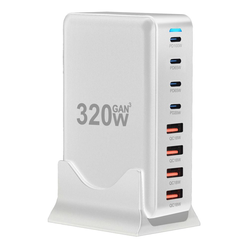 Gallium Nitride 320W Multi Port Fast Charging Device Supports Multi country Jack Intelligent Power Distribution USB C Synchronous Fast Charging