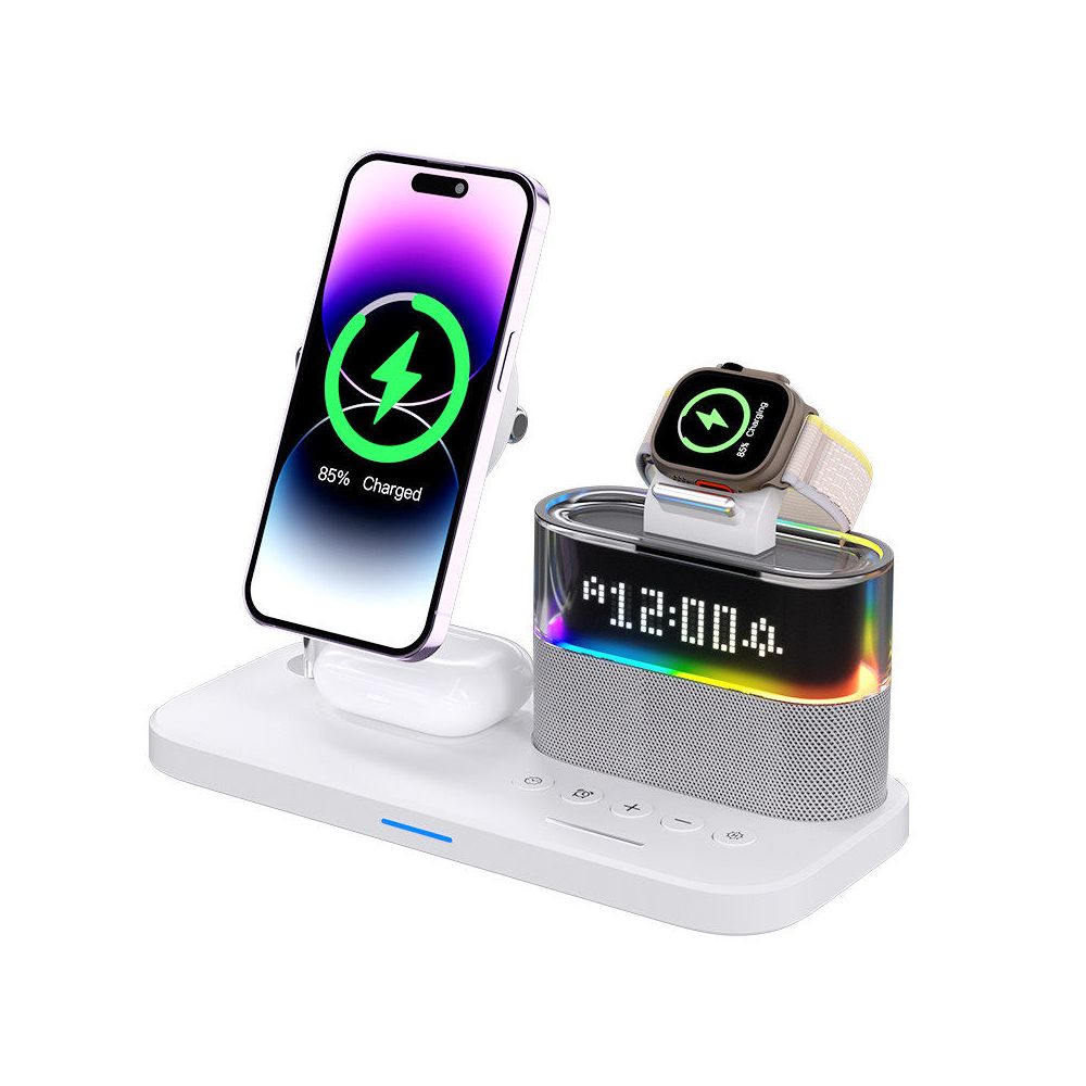 Qi2 2 Six in One Wireless Charger Fast Charging Magsafe Magnetic Bracket Base Bluetooth Speaker Suitable for Apple 17 Promax Mobile Phone iPhone Watch Applewatch