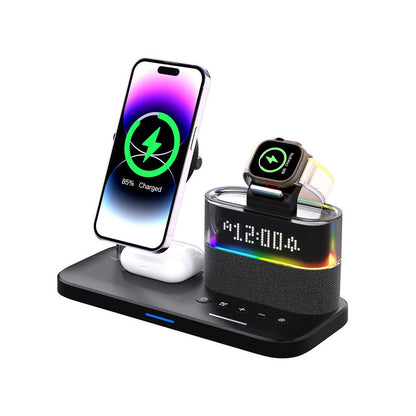 Qi2 2 Six in One Wireless Charger Fast Charging Magsafe Magnetic Bracket Base Bluetooth Speaker Suitable for Apple 17 Promax Mobile Phone iPhone Watch Applewatch