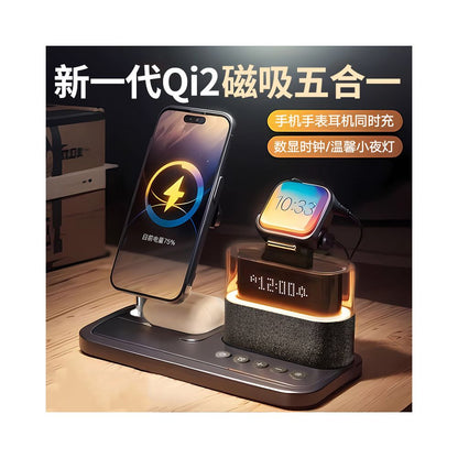 Wireless charger qi2 fast charging stand suitable for iPhone 16 Promax Apple 15 Apple Watch watch headphones 14 multi functional MagSafe magnetic three in one stand base image 4