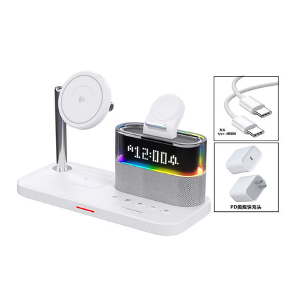 Wireless charger qi2 fast charging stand suitable for iPhone 16 Promax Apple 15 Apple Watch watch headphones 14 multi functional MagSafe magnetic three in one stand base