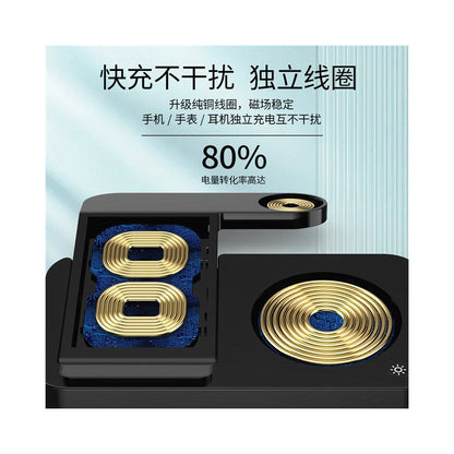 Three in one wireless charger for fast charging suitable for Apple iPhone 15 mobile phone 14 dedicated Apple Watch watch IWatch earphones multifunctional universal Magsafe magnetic bracket base image 3