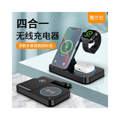 Three in one wireless charger for fast charging suitable for Apple iPhone 15 mobile phone 14 dedicated Apple Watch watch IWatch earphones multifunctional universal Magsafe magnetic bracket base