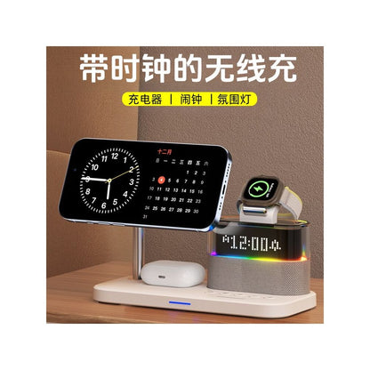 Qi2 2 Magnetic Wireless Charger 25W 3 in 1 Suitable for Apple Family Barrel VIVO Huawei Xiaomi OPPO Phone with Night Light Clock Alarm Clock Desktop iPhone Watch Earphones image 2