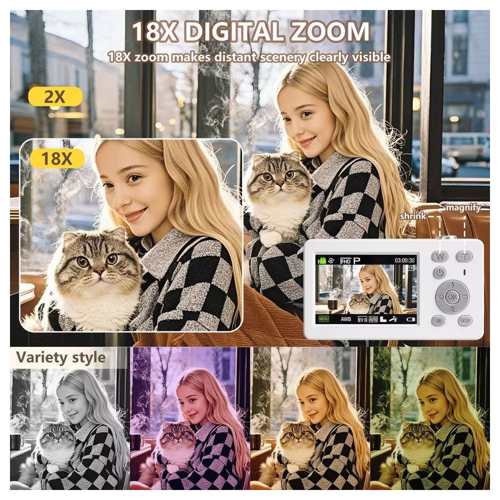 Compact Digital Camera Photographic Cameras 2 8 Dual Screen image 1