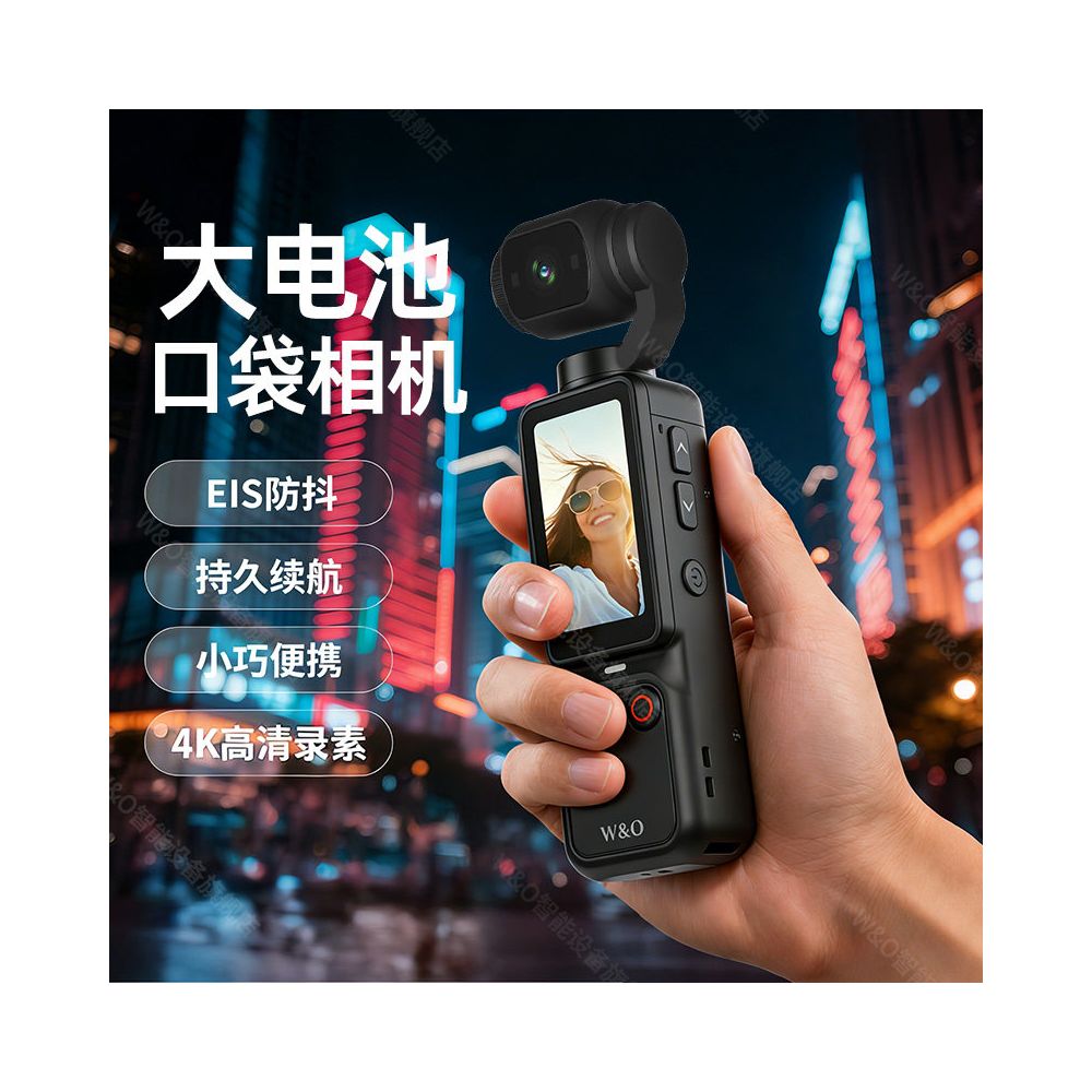 Wu0026O Pocket Handheld Camera 4K Ultra HD Video Recorder Outdoor Cycling Sports Anti Shake vlog Portable Recorder image 2