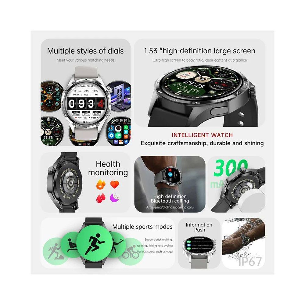 For HUAWEI GT5 Pro GPS NFC Smart Watch Men 360 360 AMOLED Sc image 2