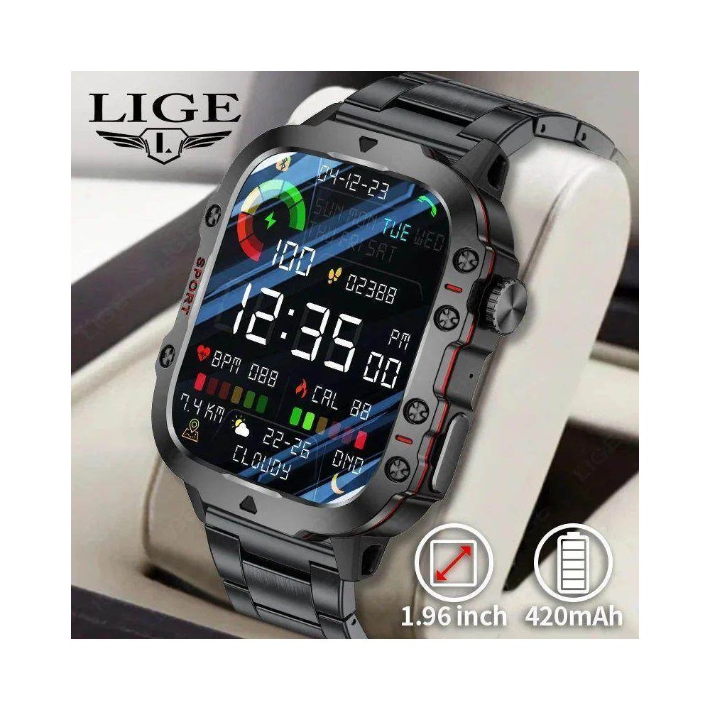 2024 Rugged Military Smart Watch Men Outdoor Watches lP68 Wa image 1