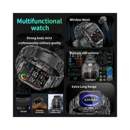 2024 Rugged Military Smart Watch Men Outdoor Watches lP68 Wa image 2