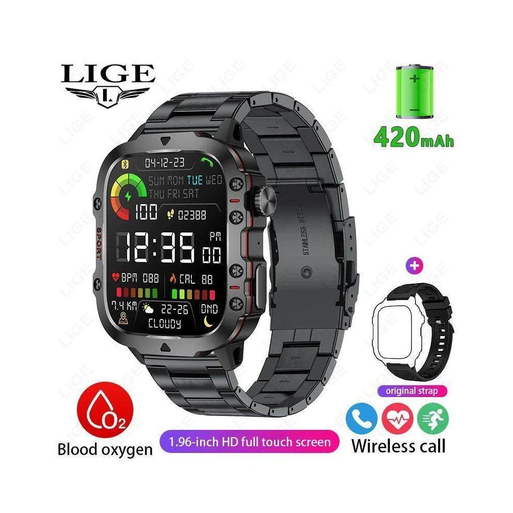 2024 Rugged Military Smart Watch Men Outdoor Watches lP68 Wa