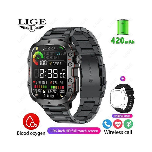 2024 Rugged Military Smart Watch Men Outdoor Watches lP68 Wa