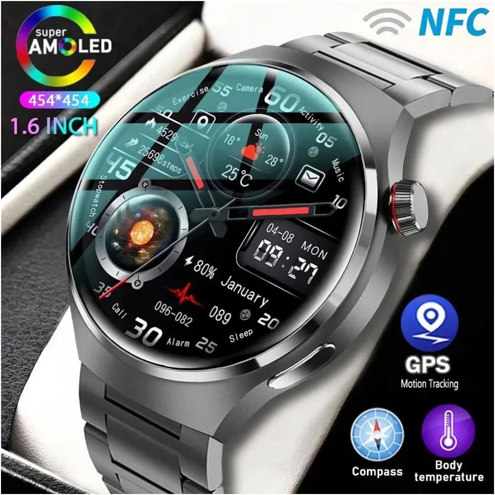 For HUAWEI GT Pro GPS NFC Smart Watch Men 360 360 AMOLED Scr image 0