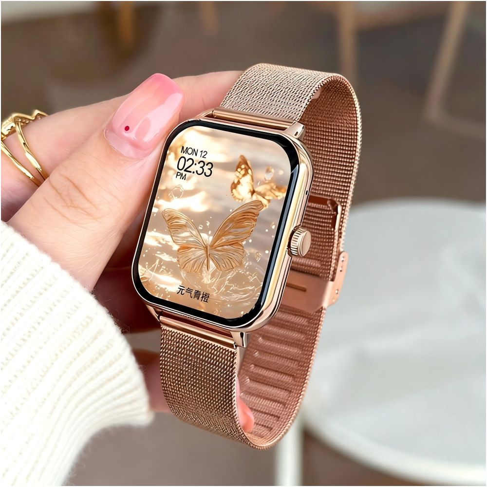 2026 new women s smart watch multi function bluetooth call is applicable to Android ios mobile phones showing Baijiu red health monitoring heart rate and blood pressure multi sport stopwatch payment bracelet
