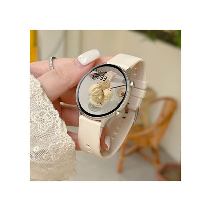 Smart Watch Women s Offline Payment Litchi Pattern Leather Sports AI Voice Assistant Bracelet 2026 New Bluetooth Phone Multi functional Round New Female Suitable for Smartphone Gifts