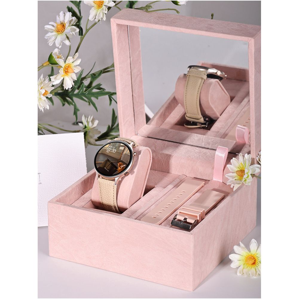 Smart Watch Women s Offline Payment Litchi Pattern Leather Sports AI Voice Assistant Bracelet 2026 New Bluetooth Phone Multi functional Round New Female Suitable for Smartphone Gifts