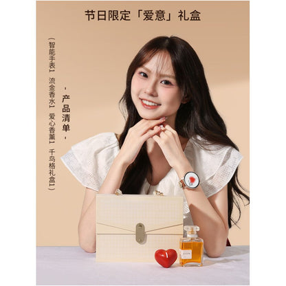 Smart Watch Women s Offline Payment Litchi Pattern Leather Sports AI Voice Assistant Bracelet 2026 New Bluetooth Phone Multi functional Round New Female Suitable for Smartphone Gifts