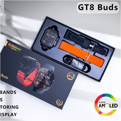 New GT8 Buds 2 in 1 TWS smartwatch with built in Bluetooth earphones for sports monitoring heart rate health NFC image 2